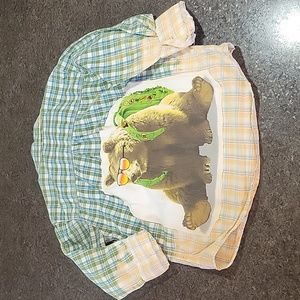 Toddler custom button-down plaid shirt-NWOT